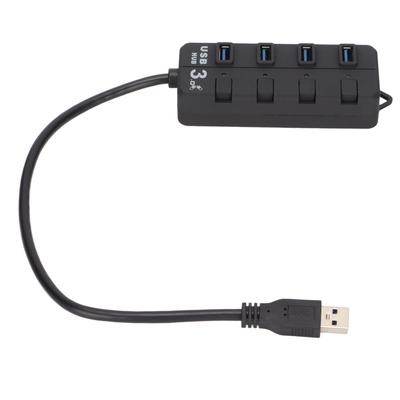 Concentrador USB de 4 puertos Interruptor de alimentación independiente Estabilidad de transmisión Interfaz externa 3.5 Electrónica