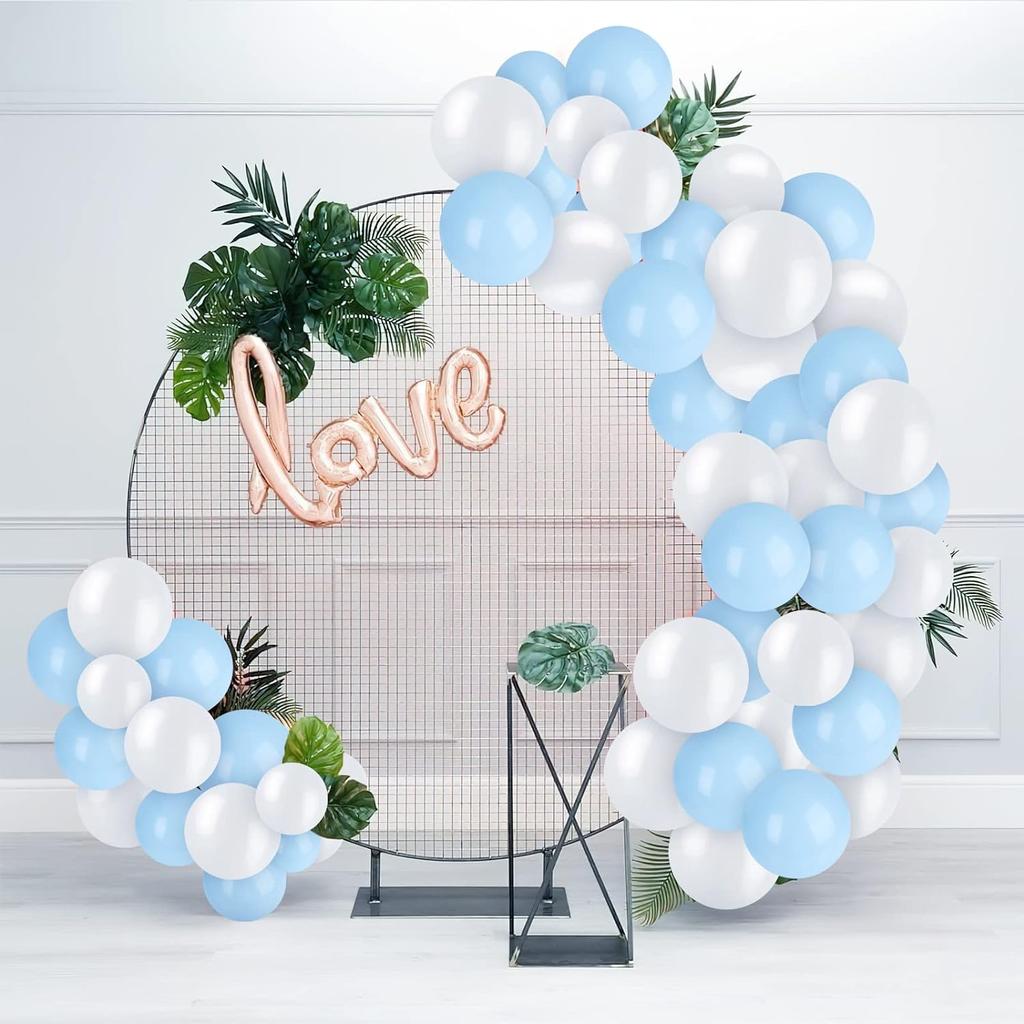 110PCS blue and white latex balloons, suitable for birthday, graduation ceremony, wedding, party decoration