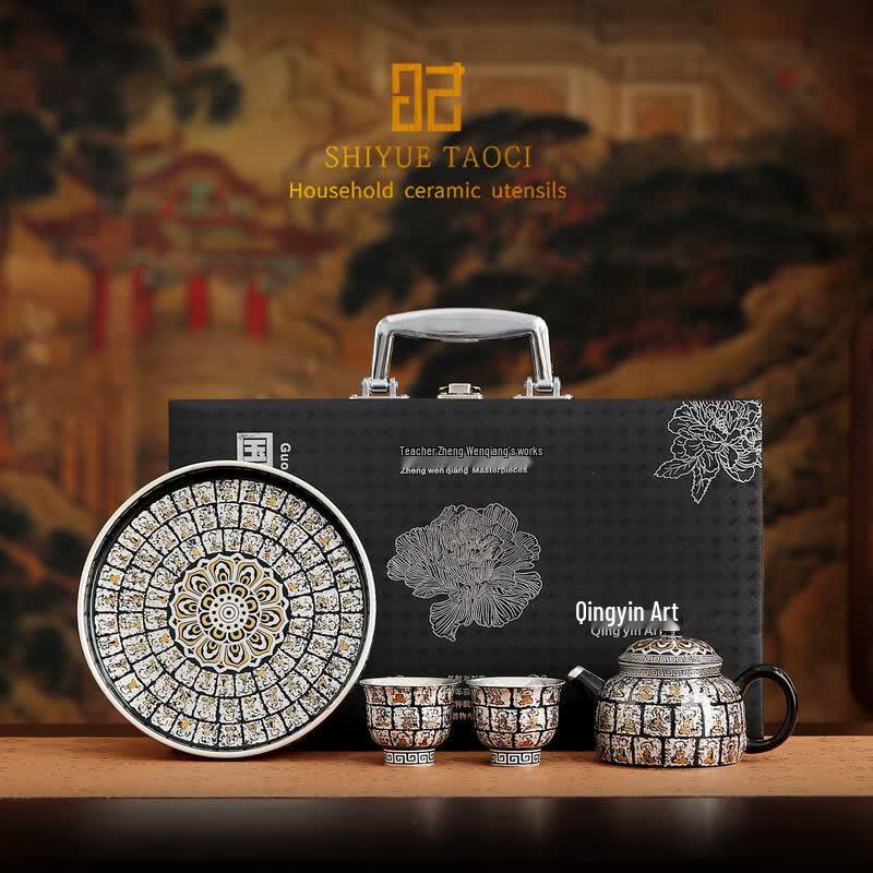 Gilded Silver Kung Fu Tea Set