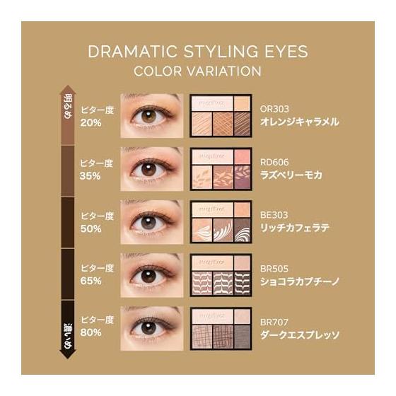 Maquillage Dramatic Styling Eyes BR707 4g | Eye Shadow | Powder Type | Eye Make Palette Big Eyes Brown