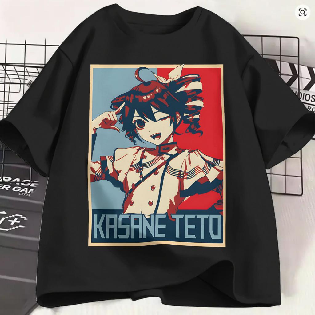 Kasane Teto Tshirt For Unisex Vintage 100 Cotton Tees Crewneck Short Sleeve T Shirts Birthday Present Tops