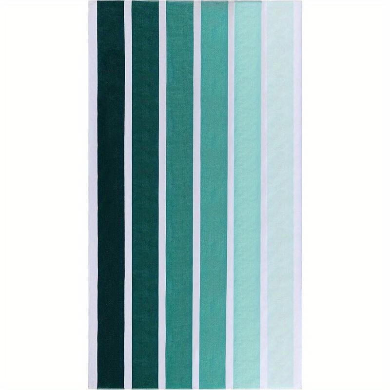 

Beach Towel Gradient Green Stripes Printed Pattern Sunscreen And Windproof Suitable For Swimming Pool Camping Travel Blanket W30*H60(CM)