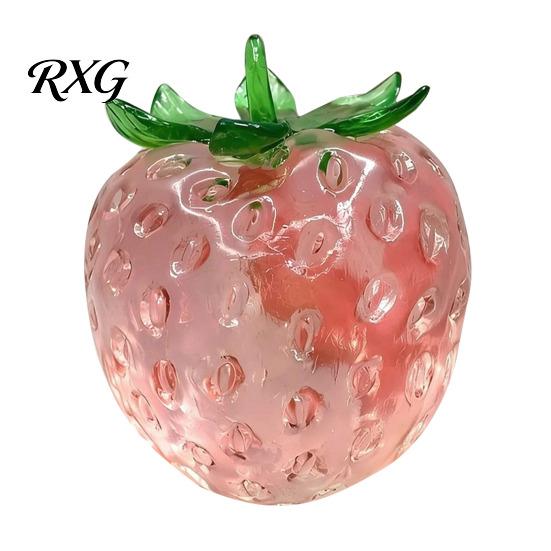 Soft Stress Ball Clear Strawberry Toy, Giant Red Pink Squeeze TPR Toy for Relieve Stress, Fake Fruit Sensory Fidget Relief Gadget