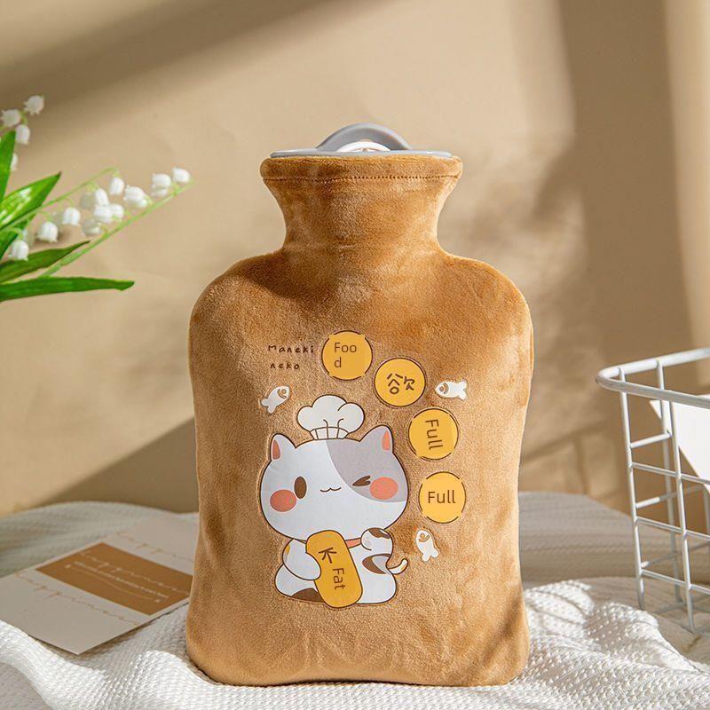 Hot Water Bottle, Water-Filled Warm Water Bag, Explosion-Proof, Large Size for Applying on the Stomach, Special for Girls during Their Period, Small
