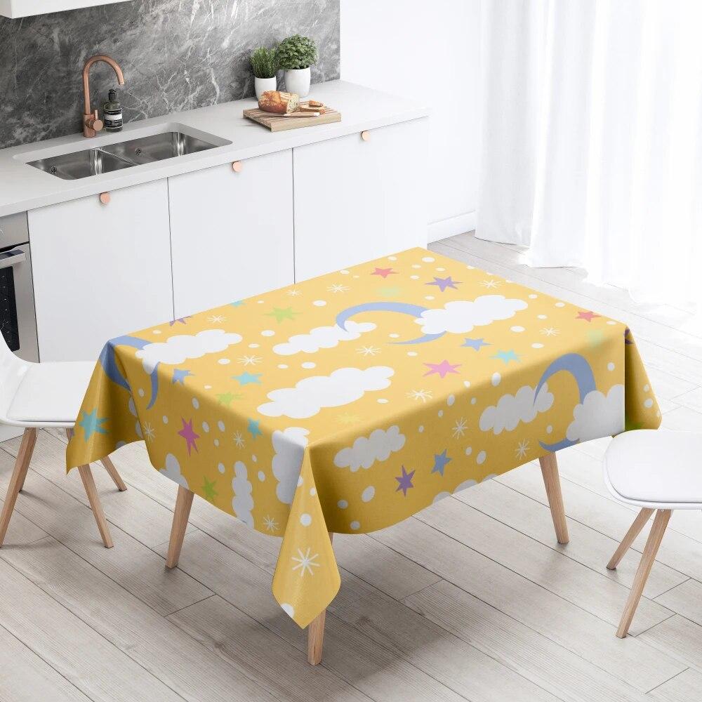 

Скатерть с изображением солнца, луны и звезд, домашний декор, устойчивая к пятнам, водостойкая декоративная прямоугольная кухонная столешница для камина 40x70cm