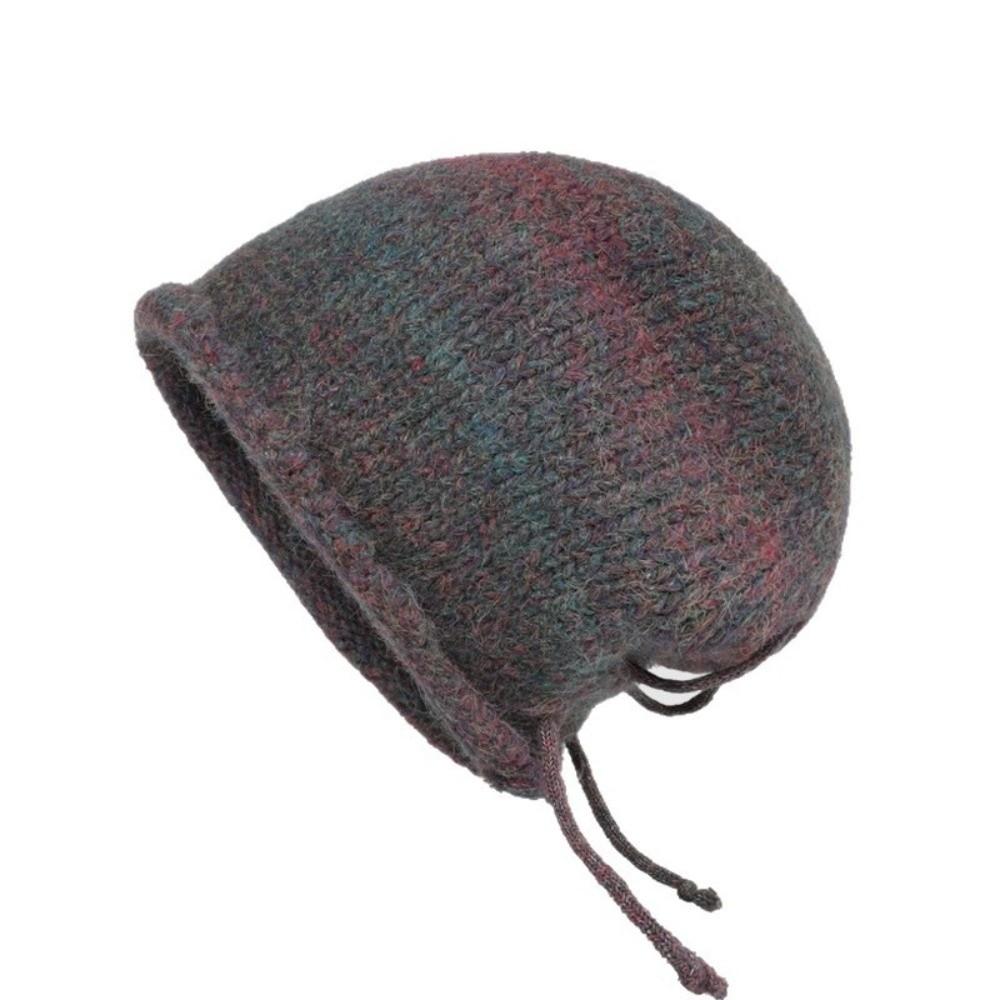Gradient Color Bonnet Hat Large Size Drawstring Slouch Hat Fashion Beanies Skullies