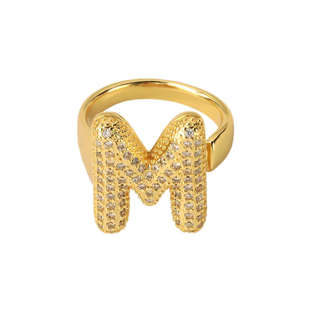 26 Letter Open-Ended Zircon Ring INS Minimalist Series Gift For Friends