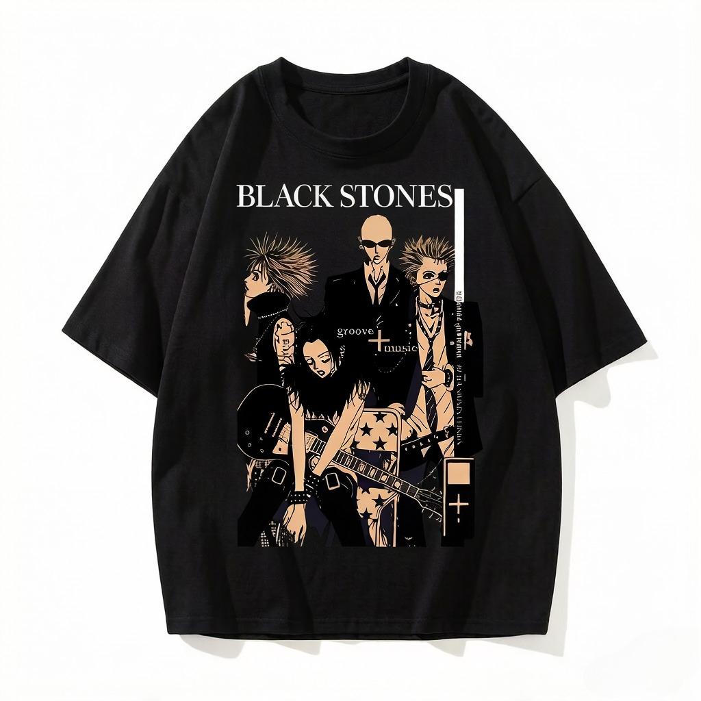 Japanese Manga Black Stones Nana Osaki Vintage T Shirts Men Women Clothing Short Sleeve Cotton T-shirts