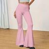 Pantaloni a zampa vita alta da donna, vestibilità slim, elasticizzati, per yoga, casual, a gamba larga, a campana, per l'uso quotidiano