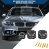 AC Radio Volume Control Switch Knob Cover Ring for BMW F10 2008-2015 Black 3 Pcs