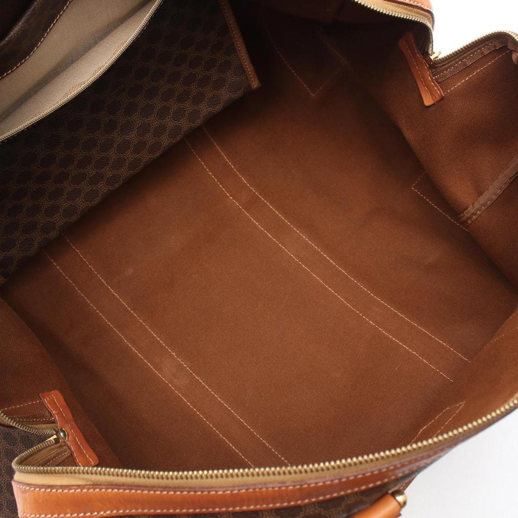 Used CELINE Madakam Boston bag PVC coated canvas leather Brown Used Women