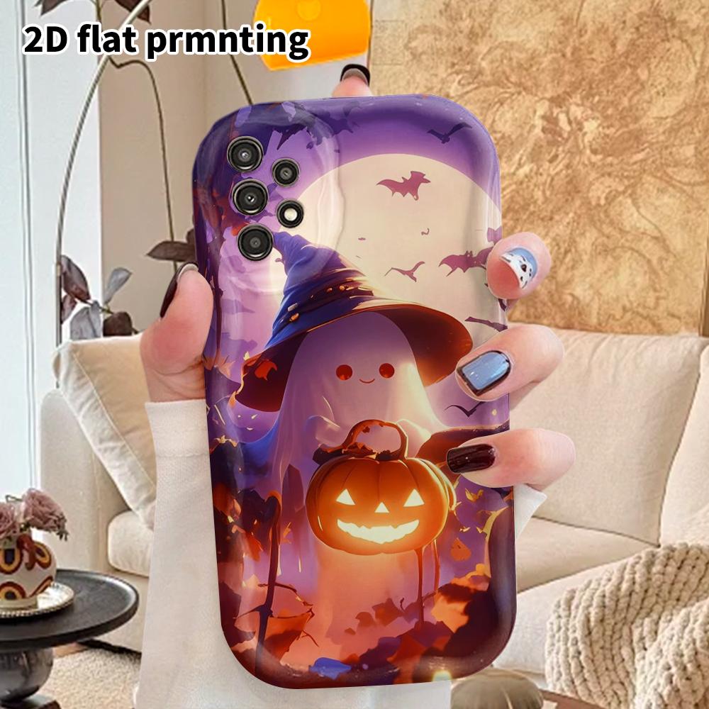 Phone Case: 2D Flat Samsung Galaxy A34 A35 M05 M06 S20 S22 S21 FE Plus 5G Protective Case, Couple Style, Dreamy Illustration, Christmas and Halloween 