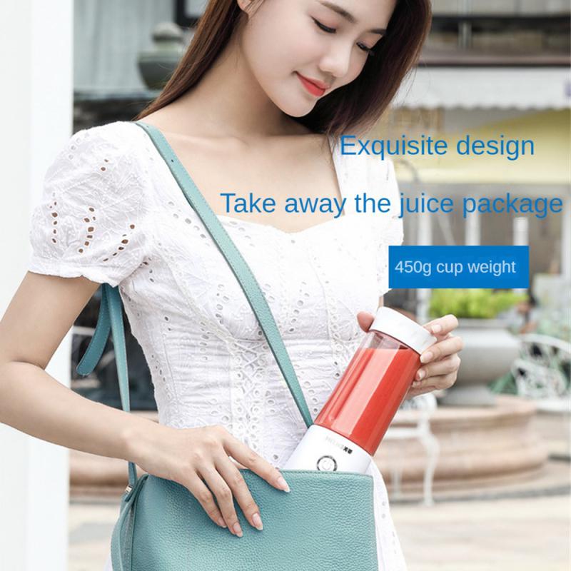 Household Juice Cup Plastic Usb Charging Fruit Smoothie Portable Electric Juicer Juice Cup 220×80mm Mini Lasting Life Household