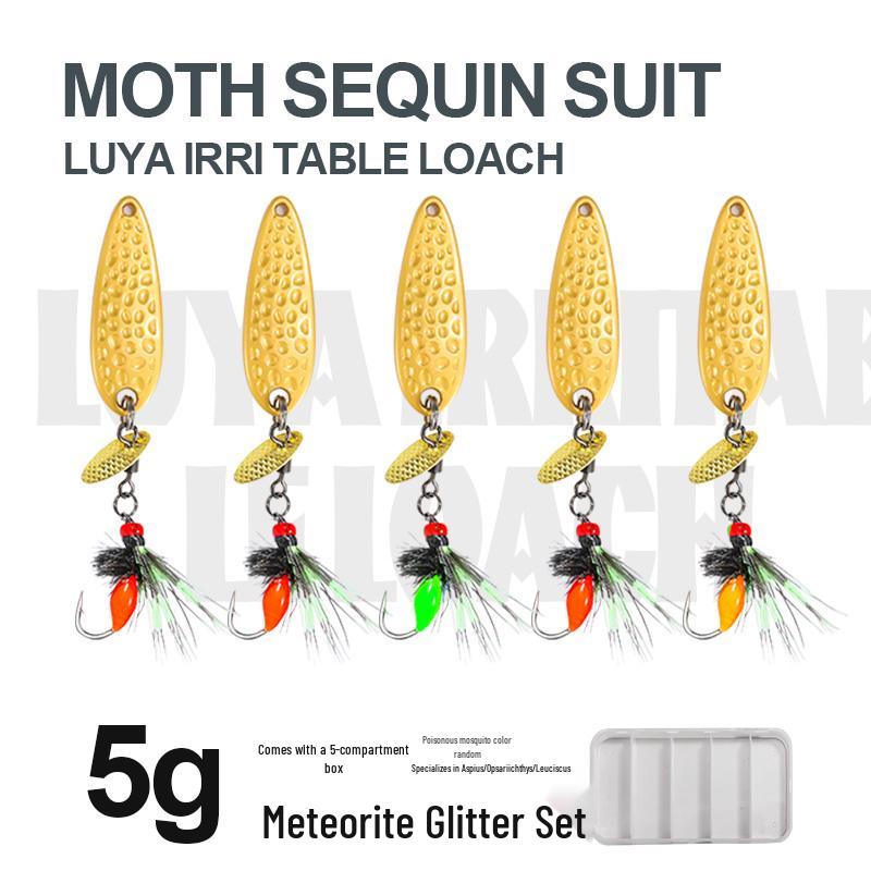 Meteorite Stone Micro Lure: Spinning Sunflower Seed Sequin Hook for Fly Fishing, Rigged for Mandarin Fish with White Stripes
