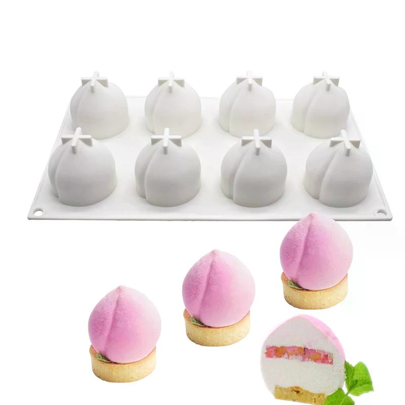 1 ud. Serie de Frutas Piña Pera Melocotón Molde de Silicona para Pastel Mango Naranja Molde para Hornear Mousse Fresa Postre Francés Molde para Mousse
