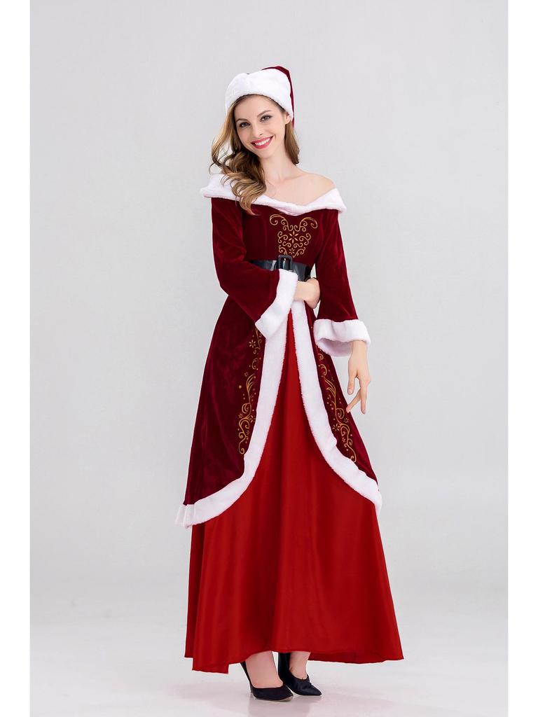 M-6XL Plus Size Couple Christmas Costumes: Men's and Women's Santa Claus Designs
