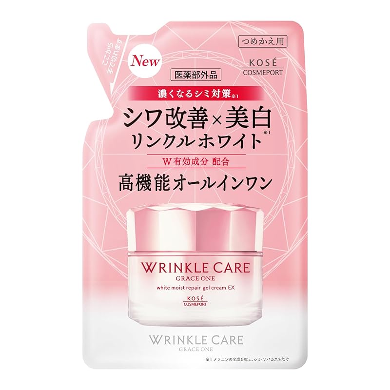 

[Quasi-drug] Grace One wrinkle care white Moist repair Wrinkle improvement whitening gel cream EX refill 90g KOSE kose
