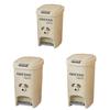 Cream Colored Double Opening Trash Can with Press and Step Mechanism, 8L 10L 15L Large Capacity for Home Use