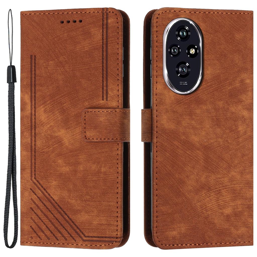 For Honor 200 Pro 5G Cell Phone Case PU Leather Wallet Skin-Touch Drop-proof Cover
