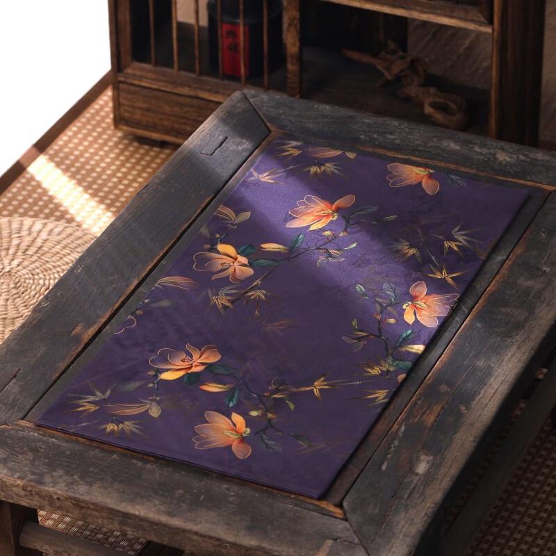 Zen-Inspired Red Cloud Gauze Tea Table Runner