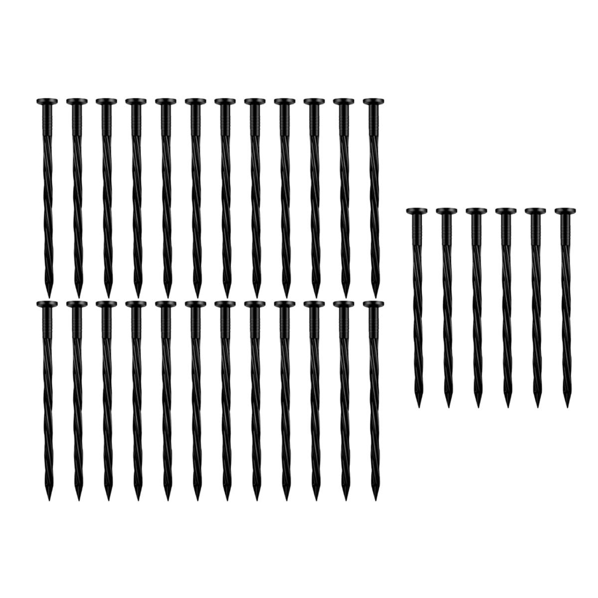 

колышки для кромки ландшафта гвозди для кромки садовые колышки спиральные нейлоновые ландшафтные анкеры подходят для краев газона барьеры для сорняков палатки чёрный