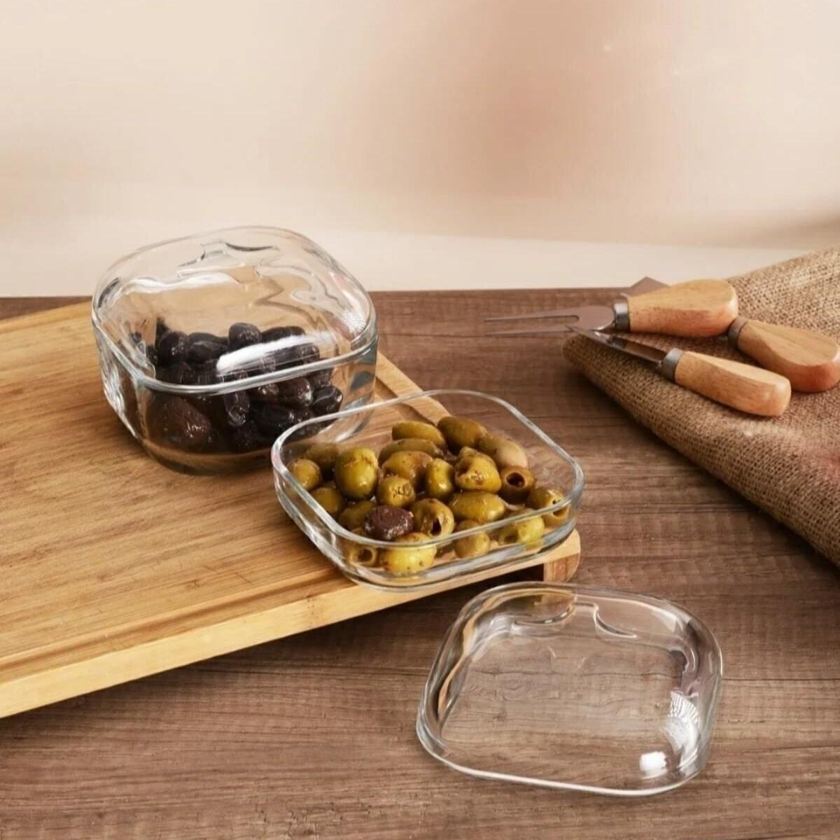 

5 Pieces Multi-Purpose Glass Storage Container with Lid for Breakfast Home Kitchen Standart білий