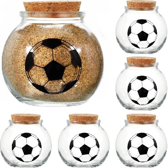 6 Pcs Football Senior Night Gift, 2025 Senior Night Football Gift, Football Printed Jar, Football Dirt Jars for Football Team Coach Gift Sport Party Soccer