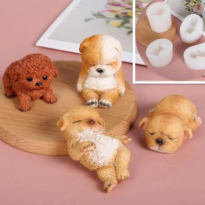 Ev Masaüstü Araba Taşıma Hayvan Dekorasyon Modeli Çizgi Film Yavru Köpek Silikon Kalıp DIY Kek Çikolata Bisküvi Kalıbı