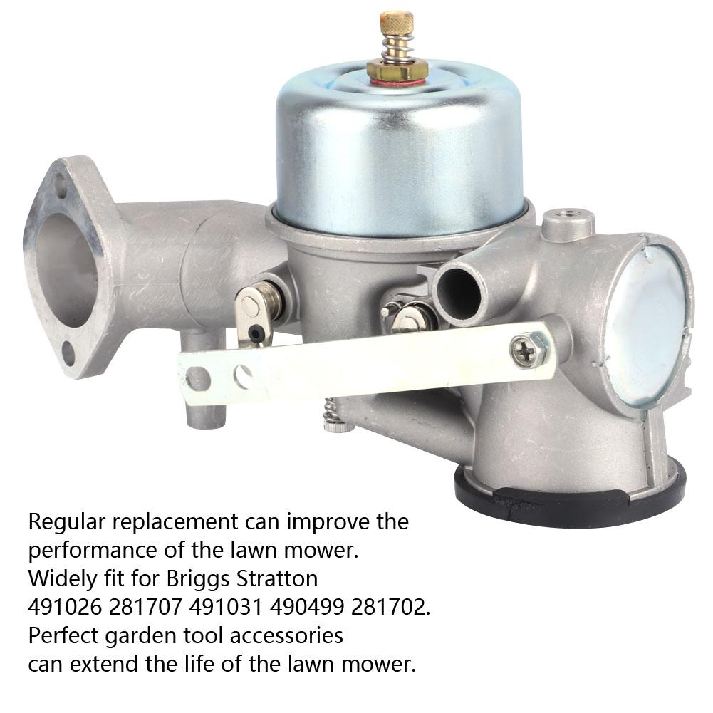 Accesoriu pentru carburator pentru mașina de tuns iarba de grădină, înlocuitor de carbohidrați pentru Briggs Stratton 491026 281707 491031