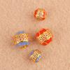 Perles Fleur Trèfle à Quatre Feuilles Or Sable Émaillé avec Incrustation de Zircon pour Bijoux DIY