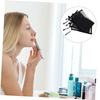 No-brand nylon black mesh cosmetic pouch set 10 zipper transparent design convenient storage organizer travel toiletry bag.