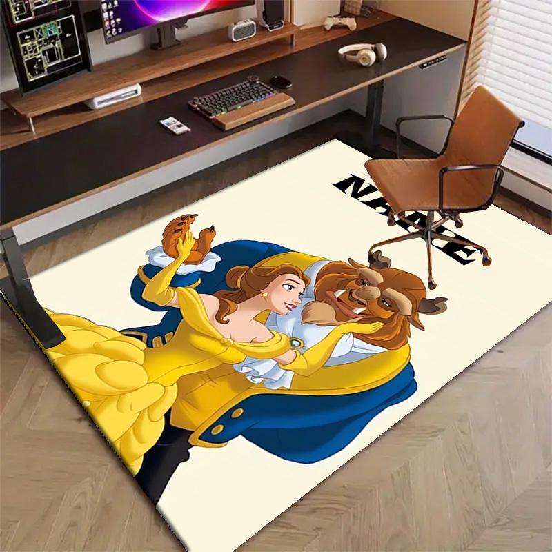 Custom Princess Mat Personalized Name, Polyester Washable Indoor Entryway Rug, Gift for Christmas, Easter, Thanksgiving Day