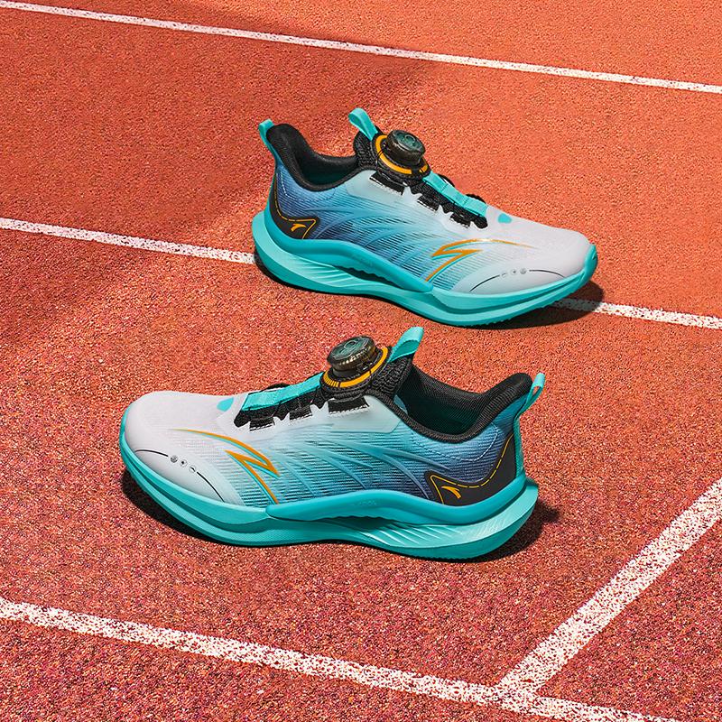 Anta Kids Wind Rider 1.0 Fabric Trendy Color Block Comfortable Versatile Knob Large Mesh Upper Sports Test Low Top Kids Running Shoes A12525567