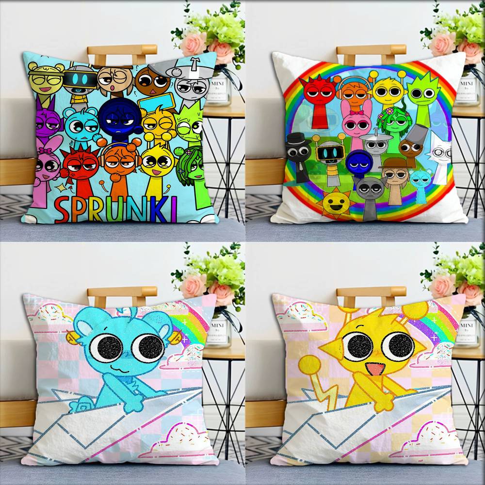 Game SSprunki fun World Various Sizes Square Pillow Case For Car Home Bedchamber Decor