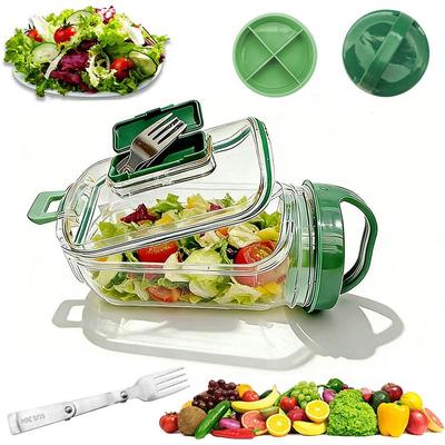 Contenitore Portatile in Plastica per Insalata All-In-One con Contenitore Ermetico per Avena Riutilizzabile Mantieni Fresco Ciotola per Insalata Fresca Meal Prep