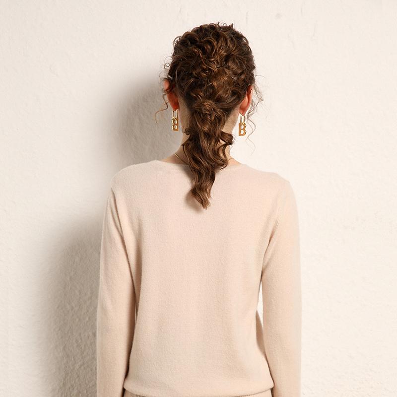 Women's Cashmere Sweater Qinghe Cashmere 100% Cashmere Women's Autumn and Winter Cashmere Sweater Soft and Warm