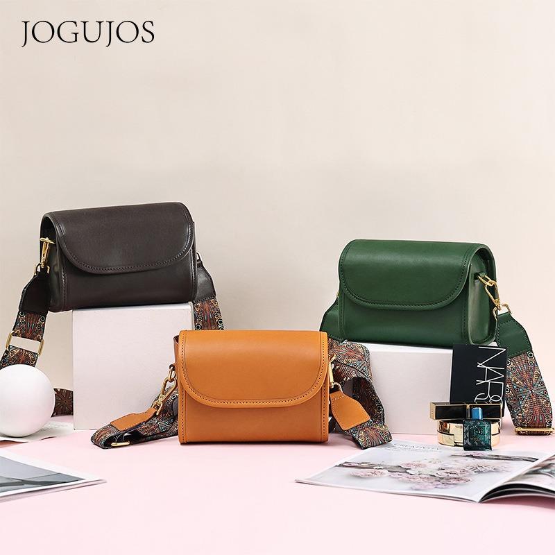 JOGUJOS women's leather messenger bag niche design vegetable tanned leather casual versatile shoulder messenger bag