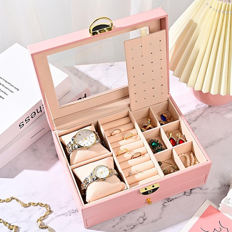 2024 New High-end Jewelry Jewelry Box Storage Box Ring Earrings Ear Studs Bracelet Necklace Jewelry Storage Gift Box Display Box
