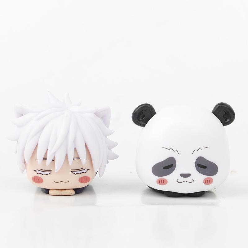 6CM Jujutsu Kaisen Anime Figure Itadori Yuji Satoru Gojo Napping Cat PVC Q Version prone 4Pcs/Set Model Toys Gift Collection