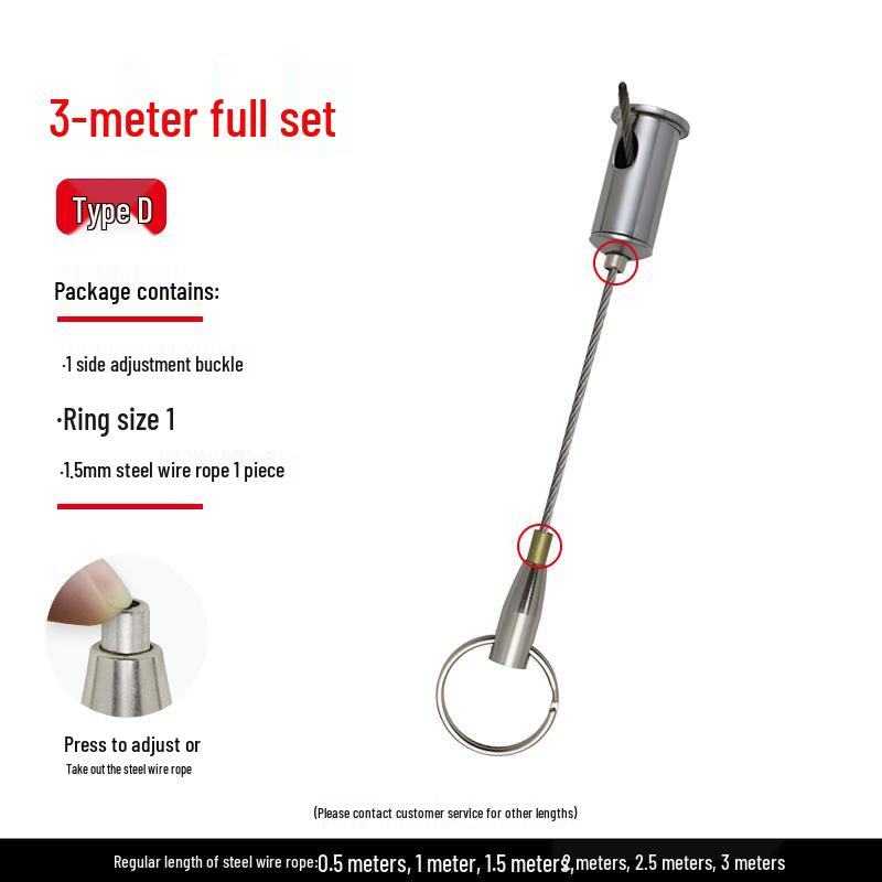 Steel Wire Rope Self-Locking Adjustable Ceiling Picture & Sign Hanger
