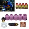 Replaceable 16pcs TIG Welding Torches Stubby Gas Lens Collets Alumina Nozzles Back Cap Kit For SR WP 17 18 26 Series