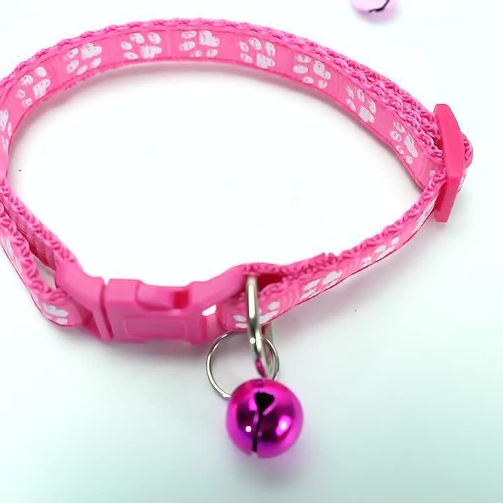 Mehrfarbiges Kätzchenhalsband mit Glöckchen & Hundemuster