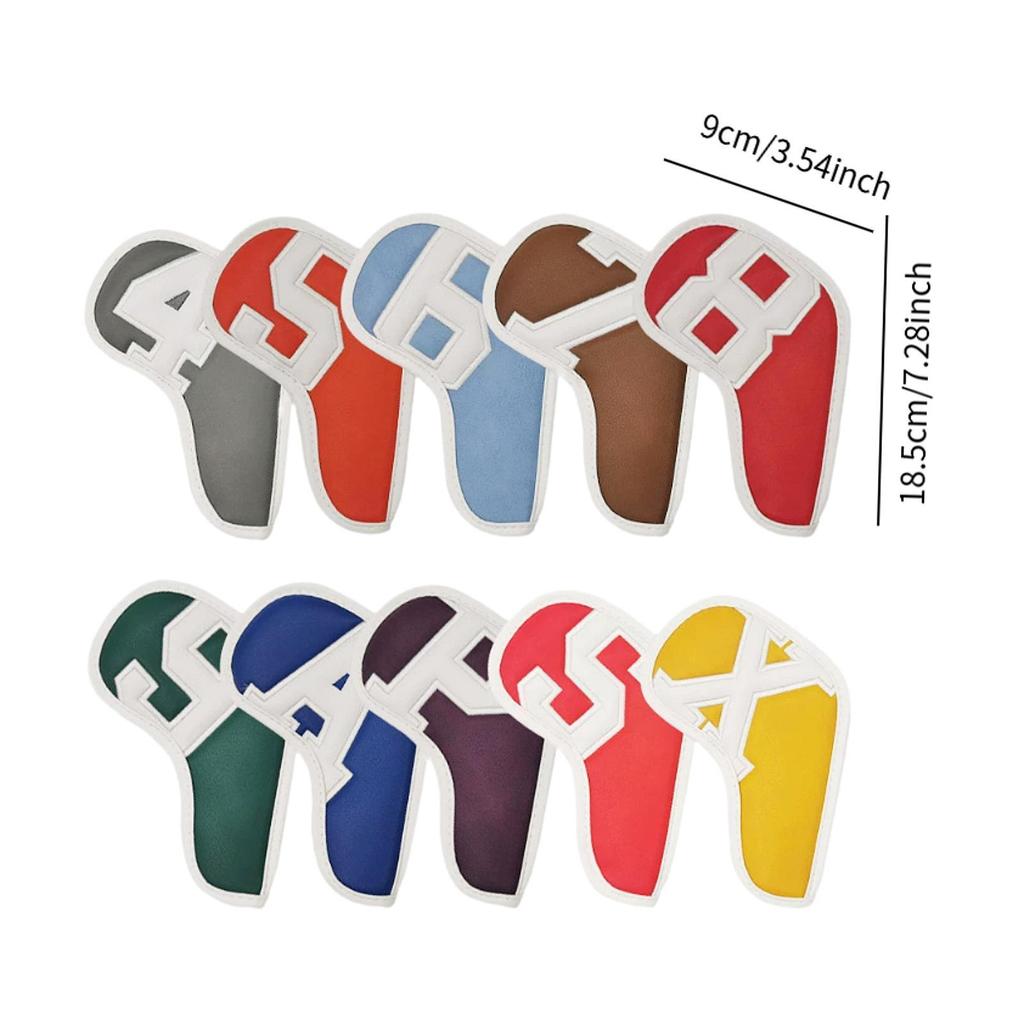10x Golf Iron Headcovers Travel Portable Golfing Supplies Modern Golfer Gift Universal Wear Resistant Lightweight PU Protectors