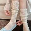 Y2K Over The Knee Stockings Floral Lace Fishnet Stockings Sweet Thigh High Stockings  Lolita Style