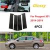 For Peugeot 206/208/307/308/408/2008 Modified Car Window Trim Black Mirror Center Pillar Sticker Car Window Center