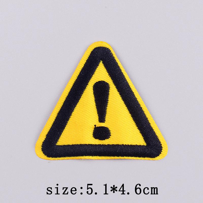 Warning Embroidery Patch Iron On Patches For Clothing Danger Prohibit Sign Embroidered Patches For Clothes Nuclear Marker Badges