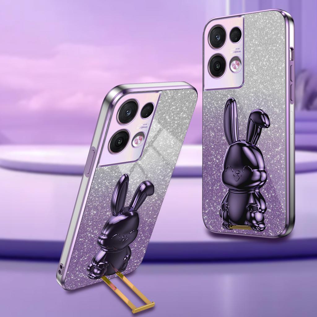 Для Oppo Reno8 Pro 5G (Глобальная версия) Блестящий чехол для телефона с подставкой