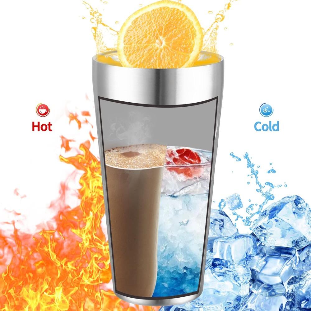 Stainless Steel Double Layer Beer Mugs Wave Pattern Water Cup Reusable Wine Tumbler Coffee Cup for Restaurants Home Outdoor Tool