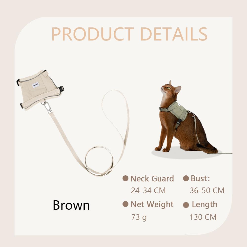 Reflective Cat Harness Leash Traction Rope Set Kitten Chest Strap Pet Outdoor Supplies for Pet Breathable Puppy Cat Vest