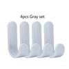 4pcs/set Towel Hook Plastic Door Hook Self-adhesive Wall Mounted Coat Rack Key Hanger Home Decoration